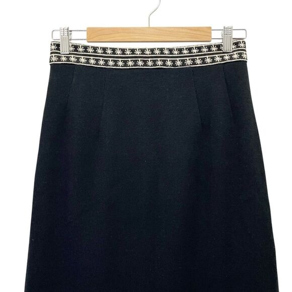 Vintage Dorothy Schoelen Black Ribbed Knit Sweater Skirt & Jacket Set Size 10 - Picture 14 of 16